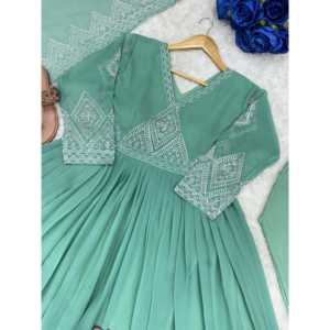 Elegantes vestidos de noche Hermoso vestido de fiesta con Dupatta y Pallu - Product Image 5