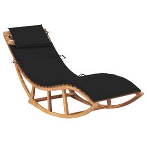 Chaise longue moderne en teck avec coussin, chaise de relaxation d'extérieur, mobilier de patio pour bord de piscine - Product Image 1