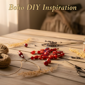 Handmade <b>Red</b> Lampwork Glass Loose Beads | Multi Shape Jewelry Making Supplies | 8" Strand for <b>Bracelet</b> & Necklace DIY - Product Image 3