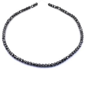Cuentas de moissanita negra de 4 mm, cuentas sueltas de moissanita para hacer collares y joyería - Product Image 3