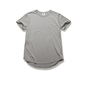 เสื้อยืดแขนสั้นผู้ชายทรงโอเวอร์ไซส์ คอกลม ผ้าเจอร์ซีย์คอตตอนสีพื้น ระบายอากาศได้ดี ทรงยาว - Product Image 3