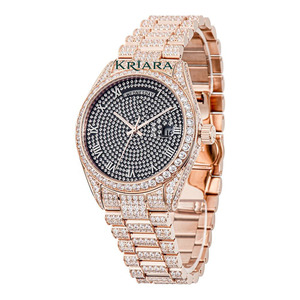 Montre analogique de luxe en acier inoxydable de qualité supérieure pour hommes, style hip-hop, idéale pour les fêtes et les mariages, prix d'exportation glamour - Product Image 1