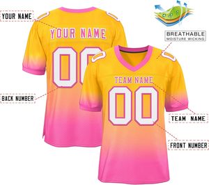 Fabricant de maillots de football américain haut de gamme, maille polyester, impression DTF, séchage rapide, évacuation de l'humidité, nom d'équipe personnalisé, OEM - Product Image 4