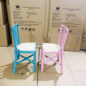 Silla Infantil de Ratán Hecha a Mano de Lujo para Alquiler, para Bodas, Fiestas de Cumpleaños, Eventos, Muebles Infantiles al por Mayor, Proveedor OEM Personalizado de Vietnam - Product Image 3