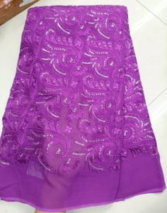 ผ้าจอร์เจตต์วิสโคสแท้คุณภาพพรีเมียม ผ้าปักลายสำหรับตัดชุดดีไซเนอร์ วัสดุสำหรับเสื้อผ้าสตรี ขายส่งจากผู้ผลิต - Product Image 1