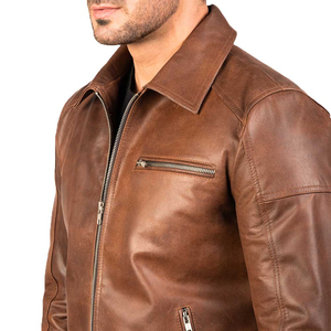 Chaqueta de cuero cálida de última moda 2026 para hombre, diseño de invierno, manga larga, informal, con cremallera - Product Image 6