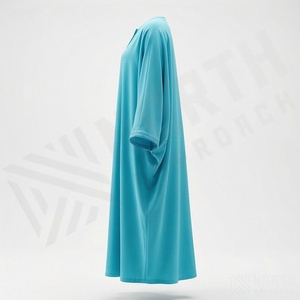 Abaya pour femmes musulmanes, grande taille, légère, respirante, en polyester, tenue modeste, longueur au sol, manches longues, haute qualité, fabrication d'usine - Product Image 3