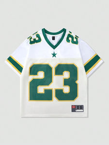 Nueva Camiseta de Verano para Mujer, Estilo Y2K, Informal, Retro, Hip Hop, Cuello en V, Holgada, Transpirable y de Secado Rápido - Product Image 4