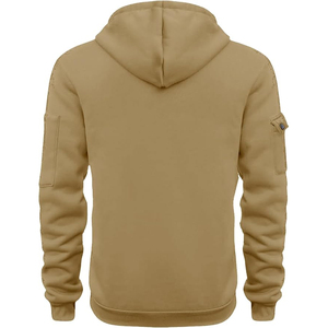 Sweat-shirt à capuche kaki pour homme avec fermeture éclair quart de tour et poches, coupe classique, décontracté, pour l'automne - Product Image 2