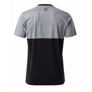 Camiseta de cuello en V gris y negra para hombre, 100% algodón, manga corta, tejida, estilo veraniego, camiseta con cuello en V para hombre - Product Image 2