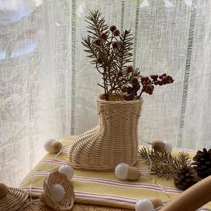 Accesorios de decoración navideña, medias navideñas de ratán, mejor precio, medias navideñas tejidas a mano, bota de Papá Noel - Product Image 5