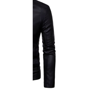 Veste en cuir pour homme avec logo sur le devant, réversible et chauffante, coupe-vent, qualité supérieure, 100% cuir, décontractée, unie, hiver - Product Image 4