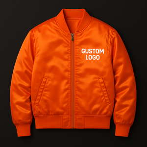 Veste en satin personnalisée en gros pour hommes et femmes |   Blouson bomber de coach universitaire avec logo brodé |   Fabricant OEM ODM - Product Image 1