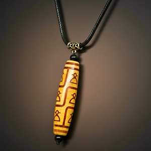 Natural Crystal Pendant Necklace for Men & Boys 3-Inch Stone with 28-Inch Leather <b>Rope</b> - Product Image 4