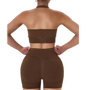 Conjunto de 2 Piezas para Mujer: Shorts de Yoga y Top Deportivo, Tela Suave, Alta Elasticidad, Ajuste Cómodo, Antibacterial, Secado Rápido - Product Image 3