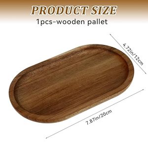 Bandeja Ovalada de Madera de Acacia de 7.8×4.6 Pulgadas, Bandeja Decorativa de Madera Natural, Bandeja Pequeña Ovalada para Servir - Product Image 6