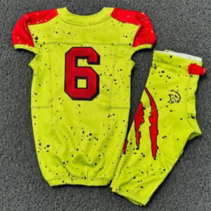 Uniformes de football américain personnalisés respirants à manches courtes imprimés NCAAA Sublimation 100% polyester Séchage rapide Anti-bactérien - Product Image 4