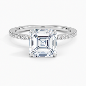 Anillo BOJ 048 con Corte Asscher, Plata 925, Anillo de Diamantes con Tres Cuartos de Cobertura, 2ct, Color D, VVS1, Moissanita, Certificado GRA, Precio Bajo - Product Image 1