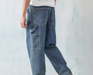 Nuevos Jeans Rotos de Estilo Baggy con Apliques Bordados Personalizados al por Mayor para Hombre 2023 - Product Image 3