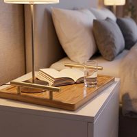 Plateau de service en bois minimaliste moderne avec poignées, grand plateau rectangulaire pour café, thé, petit-déjeuner, pour la maison, la cuisine, le restaurant