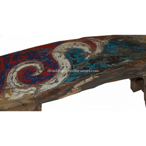 Banco Andre de Madera de Barco Reciclada, Color Original, Diseño Minimalista y Sostenible para Interiores y Exteriores - Product Image 6