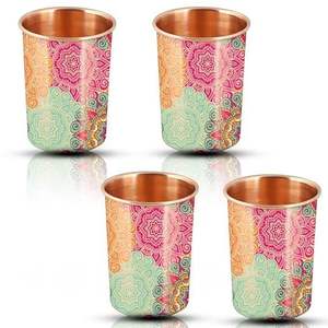 Vaso de Cobre con Mosaico Radiante, Fusión de Colores, Vaso de Diseño Artístico, Reutilizable, Vajilla Premium, Regalo - Product Image 4