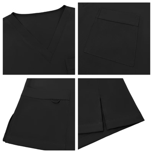 Men's Black <b>Scrub</b> Set Cotton Polyester Woven Hospital Uniforms with Needle Detection Feature Premium quality - Product Image 4