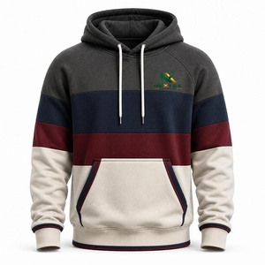 Sweat à capuche d'hiver personnalisé à blocs de couleur unisexe streetwear décontracté en polaire oversize avec strass OEM Marque privée - Product Image 6