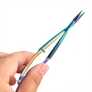 Multi And Silver Plasma Color Sharp Tip Stainless Steel Anti-Slip Handle Sharp Straight Tip Spring Scissors - Product Image 4