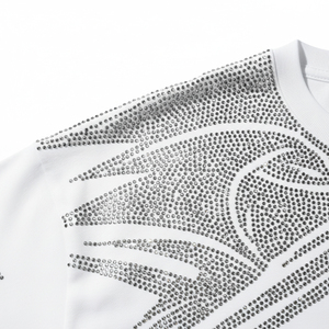 Bulk <b>Rhinestone</b> T Shirt Wholesale Custom Design Diamond Pattern Women <b>Tops</b> Luxury Sparkly Applique Cotton Tee Shirts - Product Image 6