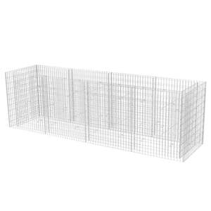 Grand lit de jardin surélevé en gabion en acier galvanisé argenté - Product Image 2