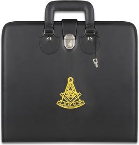 Estuche para Delantal Suave Negro con Logotipo Bordado Masónico Oficial de Pastmaster - Blue Lodge - Product Image 2