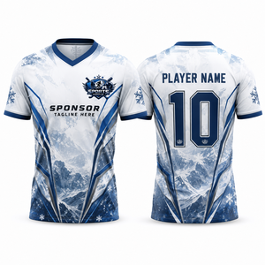 เสื้อฟุตบอลแบบออกแบบได้ตามต้องการเสื้อฟุตบอลแบบพรีเมี่ยมผ้าโพลีเอสเตอร์ดูดซับความชื้นตาข่ายระบายความร้อนน้ำหนักเบาจับคู่ประสิทธิภาพ - Product Image 1