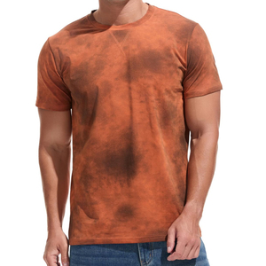 Silk/Cotton Sublimation Front Logo Men's Short Sleeve Eco-Friendly Breathable Fitness Gym Quick Dry T-Shirt Custom OEM - Product Image 1