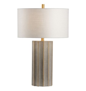 Modern Industrial Concrete <b>Table</b> Lamp Nordic Grey Cement Gold <b>LED</b> <b>Bedside</b> Light Fabric Shade for Bedroom Living Room Decor - Product Image 1