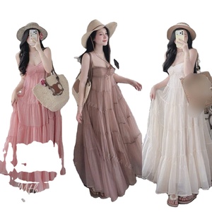 Vestido Largo Sexy para Mujer, Manga Corta, Sólido, Simple, Elegante, Cómodo, Informal, Formal, para Diversas Ocasiones, de Seda - Product Image 1