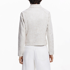 Chaquetas de cuero genuino a la moda para mujer con nuevo diseño, ajuste adaptable y estilo con cremallera. - Product Image 3