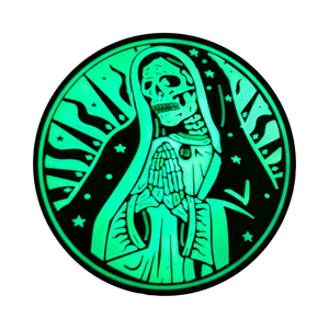 Parche Termoadhesivo Brillante en la Oscuridad con Diseño de Esqueleto de la Virgen María, Relieve 3D en Plástico, Decorativo, para Regalo - Product Image 3