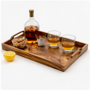 Large Rectangular Wooden Serving <b>Tray</b> With Handles Premium Natural Wood Butler <b>Tray</b> For <b>Breakfast</b> In Bed Coffee Table Decor - Product Image 4