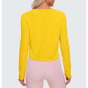 Camiseta de yoga para mujer, ropa de gimnasio para mujer, fácil de llevar, de manga larga, elástica y transpirable, camiseta de yoga para mujer - Product Image 5