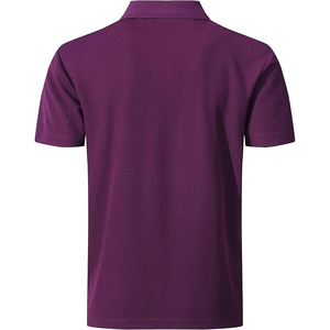 Polo piqué à manches courtes pour homme, couleur unie, coupe classique, boutonné, tricoté, décontracté, violet - Product Image 2
