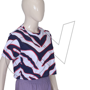 Tops Cortos Casuales de Verano para Mujer, Ecológicos, Transpirables, de Poliéster/Algodón, Precio de Fábrica - Product Image 3