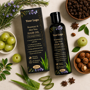 Aceite Capilar de Romero y Aloe Vera |   Aceite Herbal para el Crecimiento del Cabello, para el Cuidado de la Caída del Cabello, Nutrición del Cuero Cabelludo, Fortalecimiento del Cabello y Brillo Natural - Product Image 4