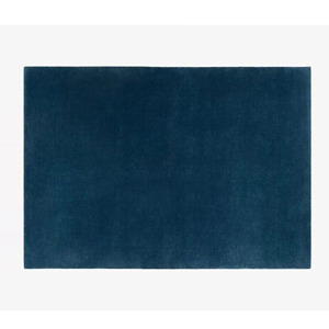 Modern Abstract Hand-Tufted Wool Rug | Architectural Style Midnight Blue Rug | Low-Profile Elegant Solid Color Area Carpet - Product Image 6
