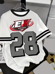 Maillot de basket-ball blanc Edoors WEARS, numéro 28, col rond, manches courtes, unisexe, polyester, vêtements de sport, toutes saisons, coupe classique - Product Image 1