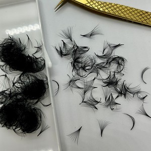 Extensions de cils pré-faits professionnels en éventail, volume 10D-20D, courbure CC/DD/M/L, noirs mats, longs et naturels, vente en gros - Product Image 5