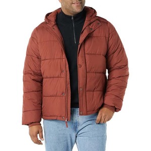 Veste matelassée en toile respirante et écologique pour homme, en laine/viscose, couleur unie, coupe-vent, rembourrage en polyester, pour l'hiver, style décontracté - Product Image 5