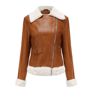 <b>Top</b> Quality Plain Dyed Finished Stylish <b>Women's</b> Genuine Sheep Skin <b>Leather</b> Jacket Slim Fit Breathable Windproof Eco-Friendly - Product Image 5