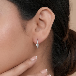 Pendientes de Aro con Diamantes Creados en Laboratorio para Mujer, Corte Redondo, Joyería Clásica para Uso Diario, Opciones Multitono - Product Image 2