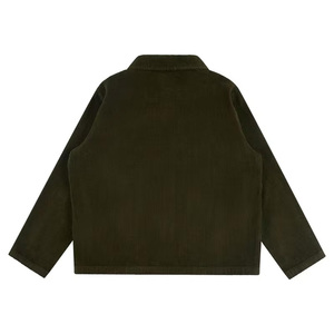 Veste en velours côtelé pour femme, couleur unie, col rabattu, fermeture boutonnée, manches longues, style utilitaire, garniture en fourrure, respirante, pour l'hiver - Product Image 5